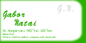 gabor matai business card